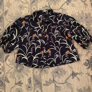 Anthropologie Maeve Short Sleeve Collared Blouse